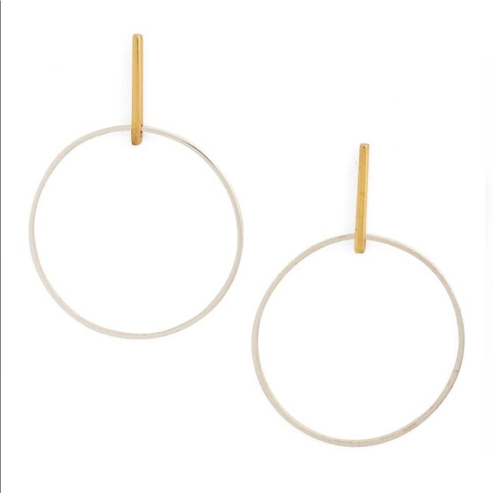 ARGENTO VIVO Front Hoop Earrings Silver Gold - Picture 2 of 4